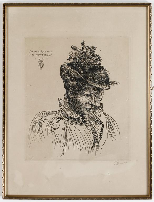 CARL LARSSON, etsning, monogramsignerad samt daterad (19)01.