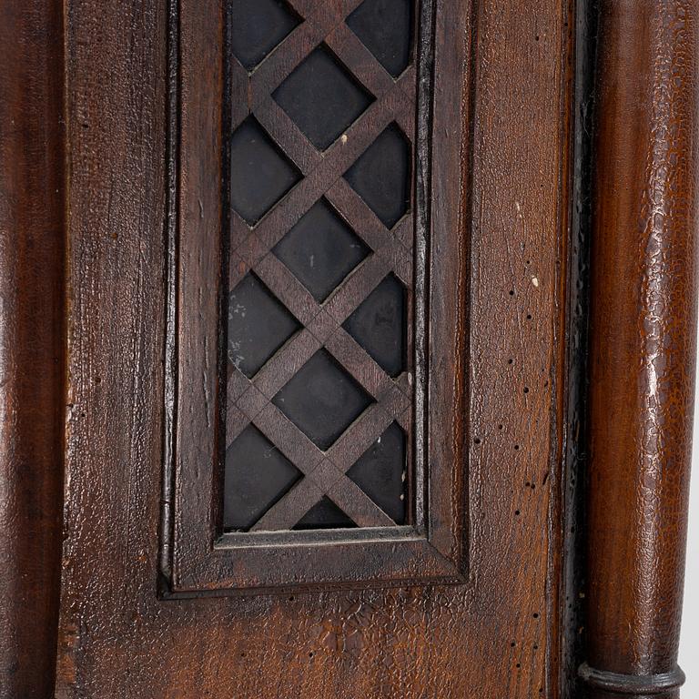 An oak longcase clock, 19th Century.