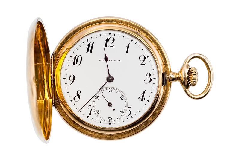 TIFFANY GOLD MEN'S POCKET WATCH.