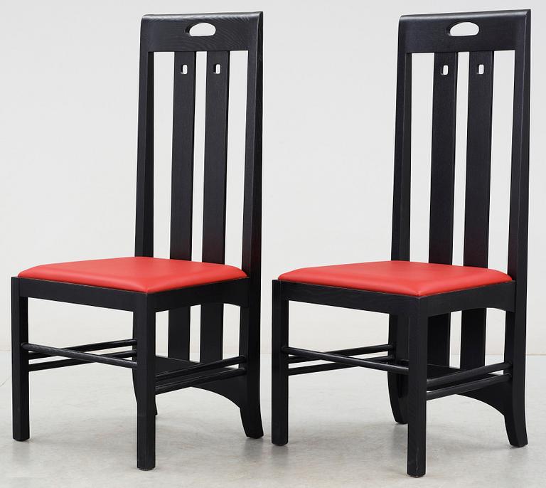STOLAR, ett par, efter Charles Rennie Mackintosh, modell "ingram low"  1900/2000-tal.