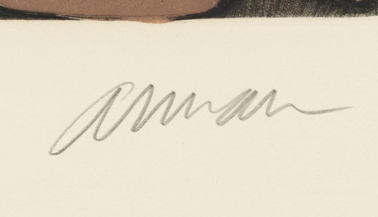 Arman, etsning och akvatint ur mappen "Bonjour Max Ernst".