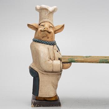 Bench with pigs, likely England, late 20th century.