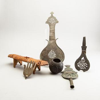 A goup of Persian objects 19th/20th Century. (6 pieces).