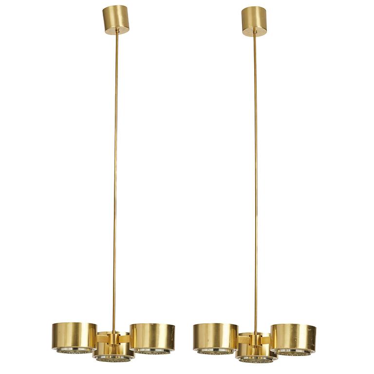 Hans-Agne Jakobsson, a pair of ceiling lamps, Hans-Agne Jakobsson AB, Markaryd, 1960s.