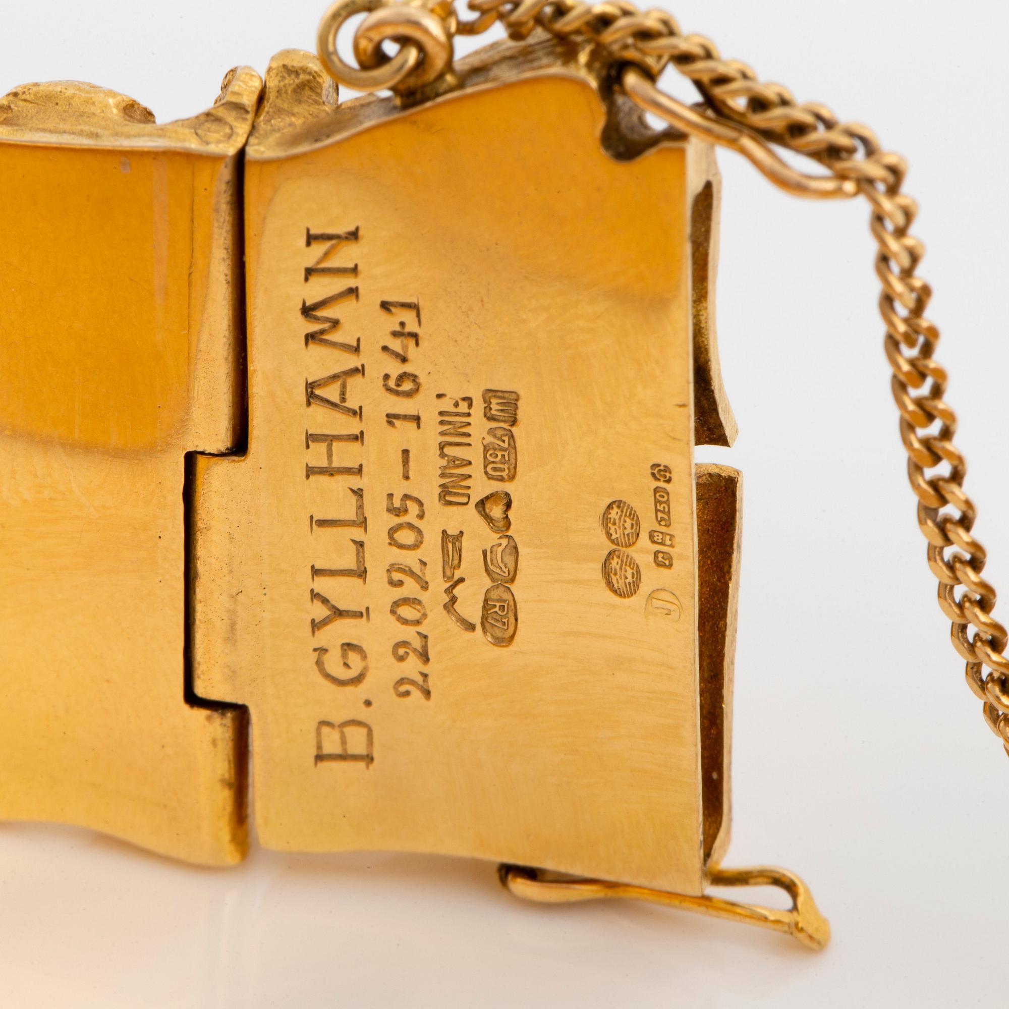 An 18K gold bracelet designed by Björn Weckström for Lapponia.
