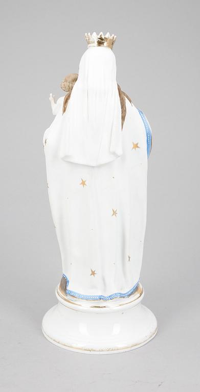 FIGURIN, porslin, Madonna, sekelskifte 1800/1900-tal.