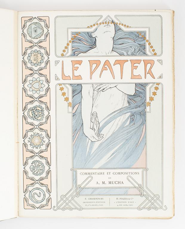 Mucha: Le Pater, with beautiful Art Nouveau lithographs.