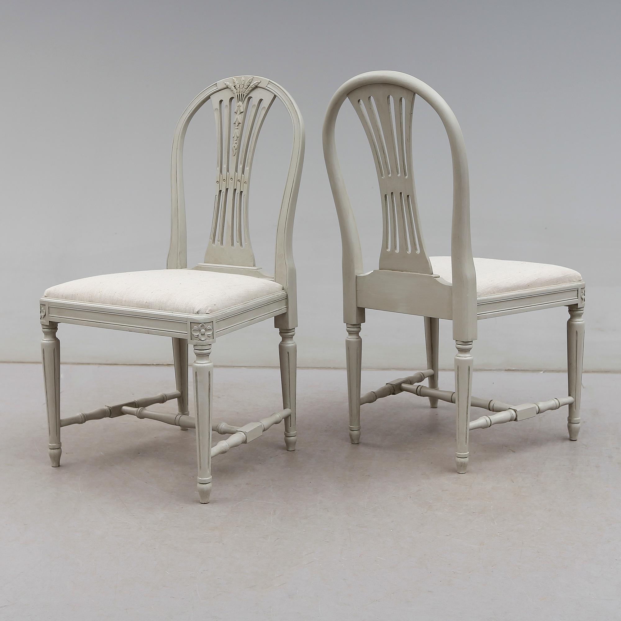 STOLAR, 8 st, gustaviansk stil, 1900-talets andra hälft.