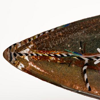 Bertil Vallien, a unique sand cast glass sculpture of a boat, Kosta Boda, Sweden, 1980s.