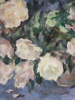 Lotte Laserstein, Still life with roses in a vase.