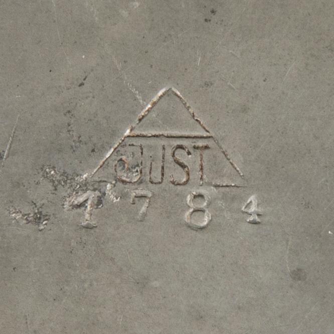 Just Andersen, ett part i tennföremål, 3 st, Danmark, 1900-talets första hälft.