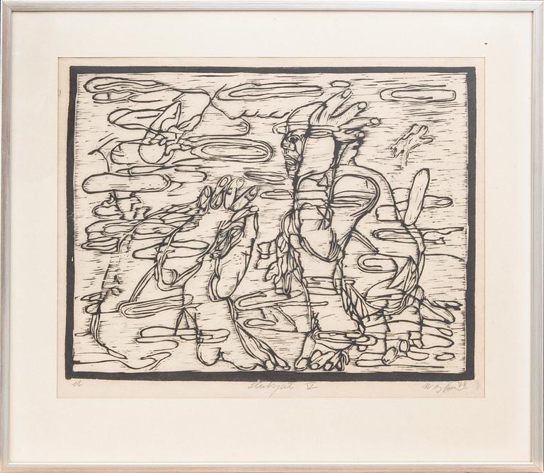 SVEND WIIG HANSEN, 3 st, träsnitt.