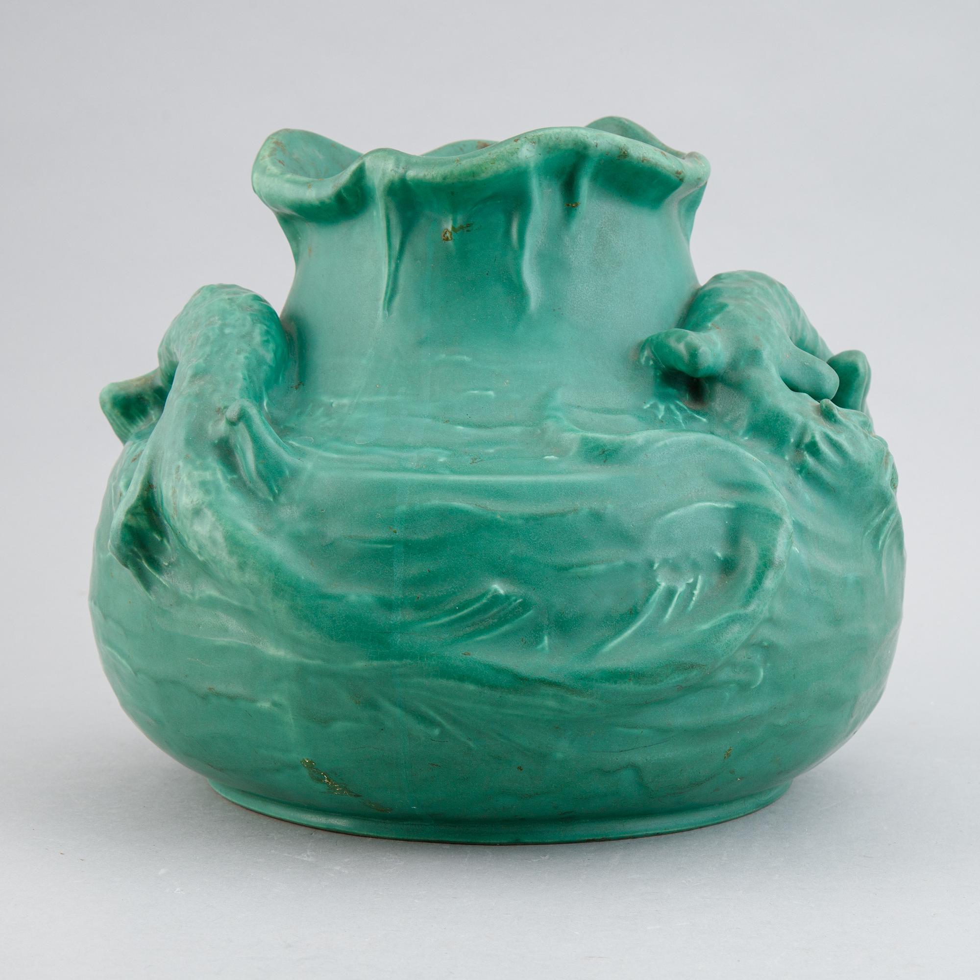 Karl Svensson, a ceramic Art Nouveau vase, Höganäs, early 20th Century.
