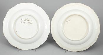 TALLRIKAR, 5 st. Porslin, Kina, 1700-tal.