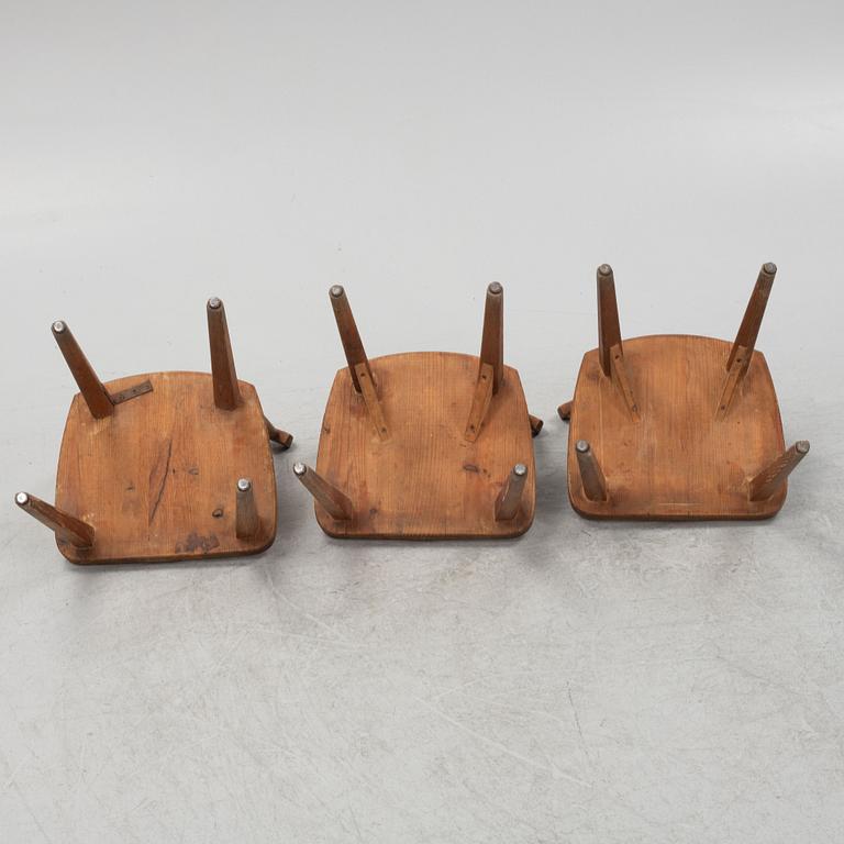 Axel Einar Hjorth, three 'Utö' pine chairs, Nordiska Kompaniet, 1930's.