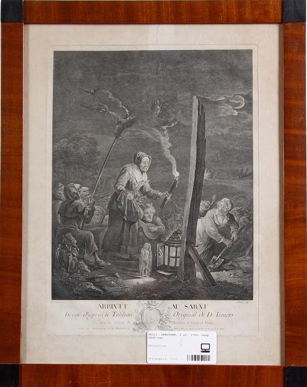 GRAVYRER, 2 st, 1700- resp 1800-tal.