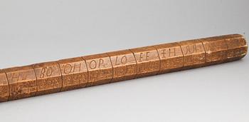 KALENDERSTAV, allmoge, dat 1834.