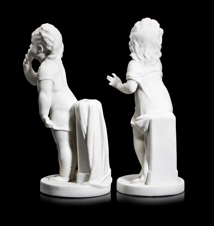 FIGURINER, ett par, parian, Gustavsberg, 1923.