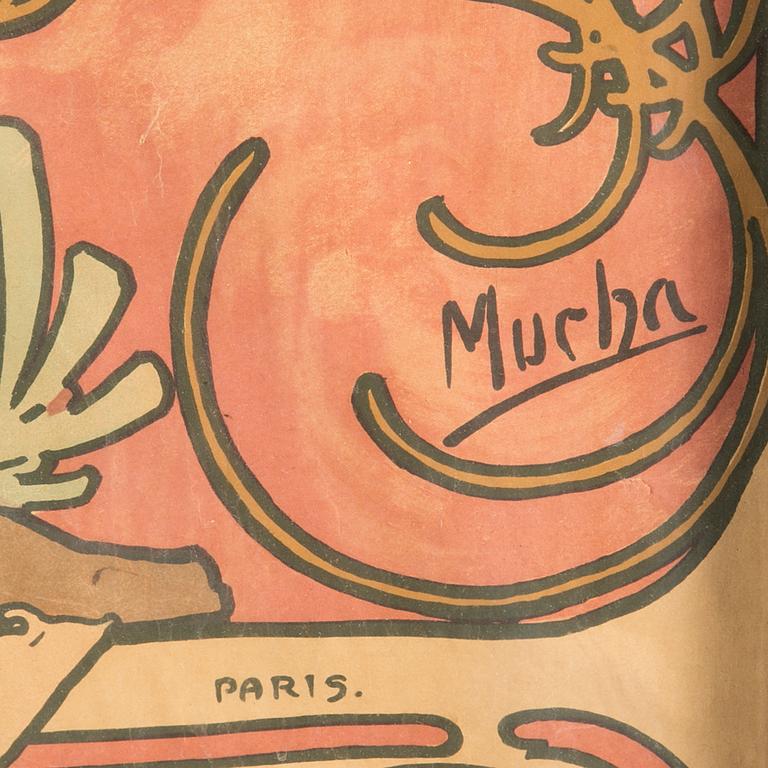 ALPHONSE MUCHA, färglitografisk affisch, F. Champenois, Paris, Frankrike, jugend, omkring 1900.