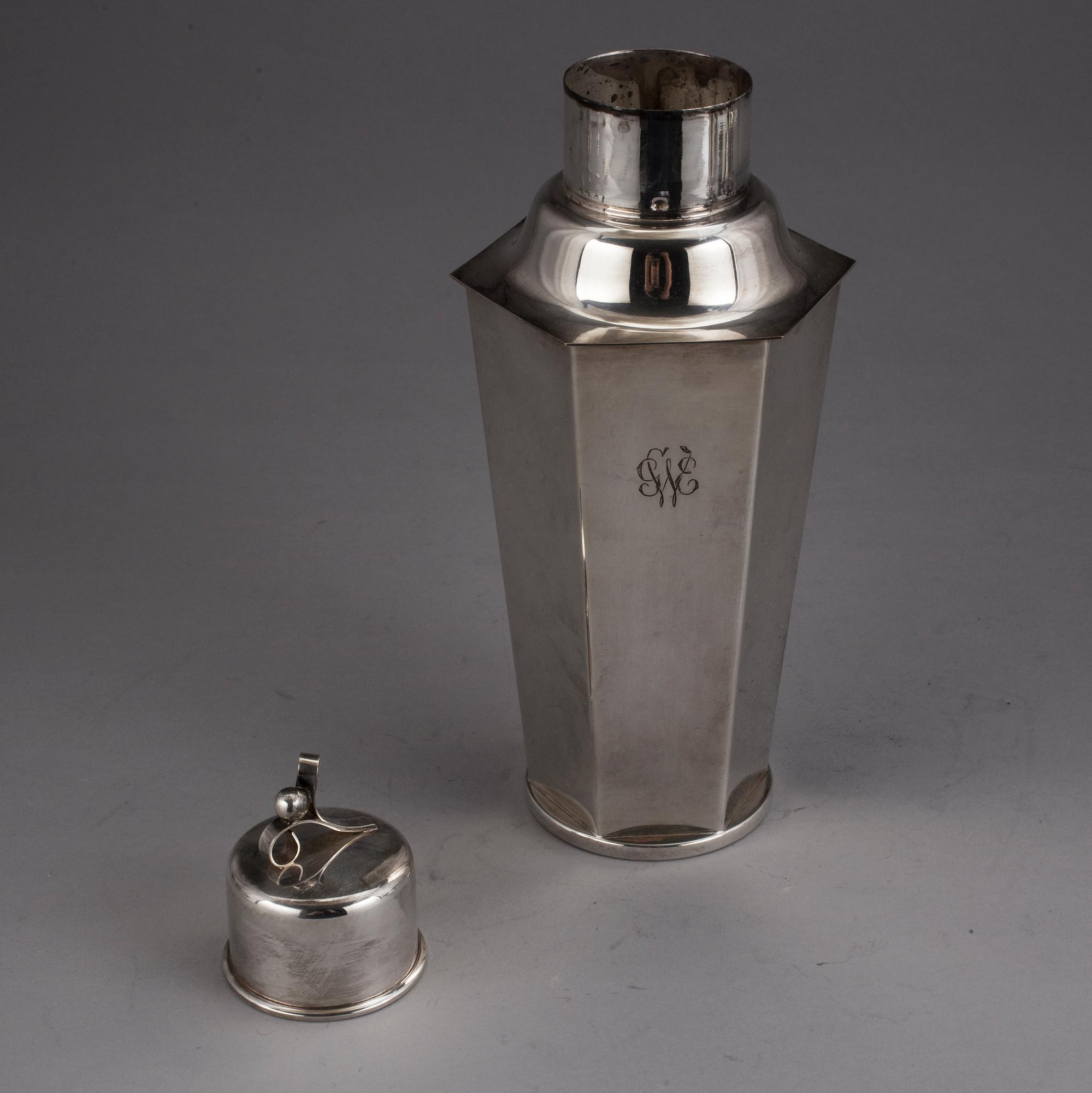 COCKTAILSET, 13 delar, nysilver, bland annat GAB, Stockholm, 1900-tal.