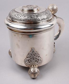 DRYCKESKANNA, silver, barockstil, K. Andersson, Stockholm 1894. Vikt ca 1100 gram.