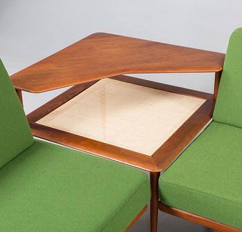 SOFFGRUPP, 3 delar, "Minerva", Peter Hvidt och Orla Mölgaard- Nielsen, France & Son, Danmark, 1950-tal.