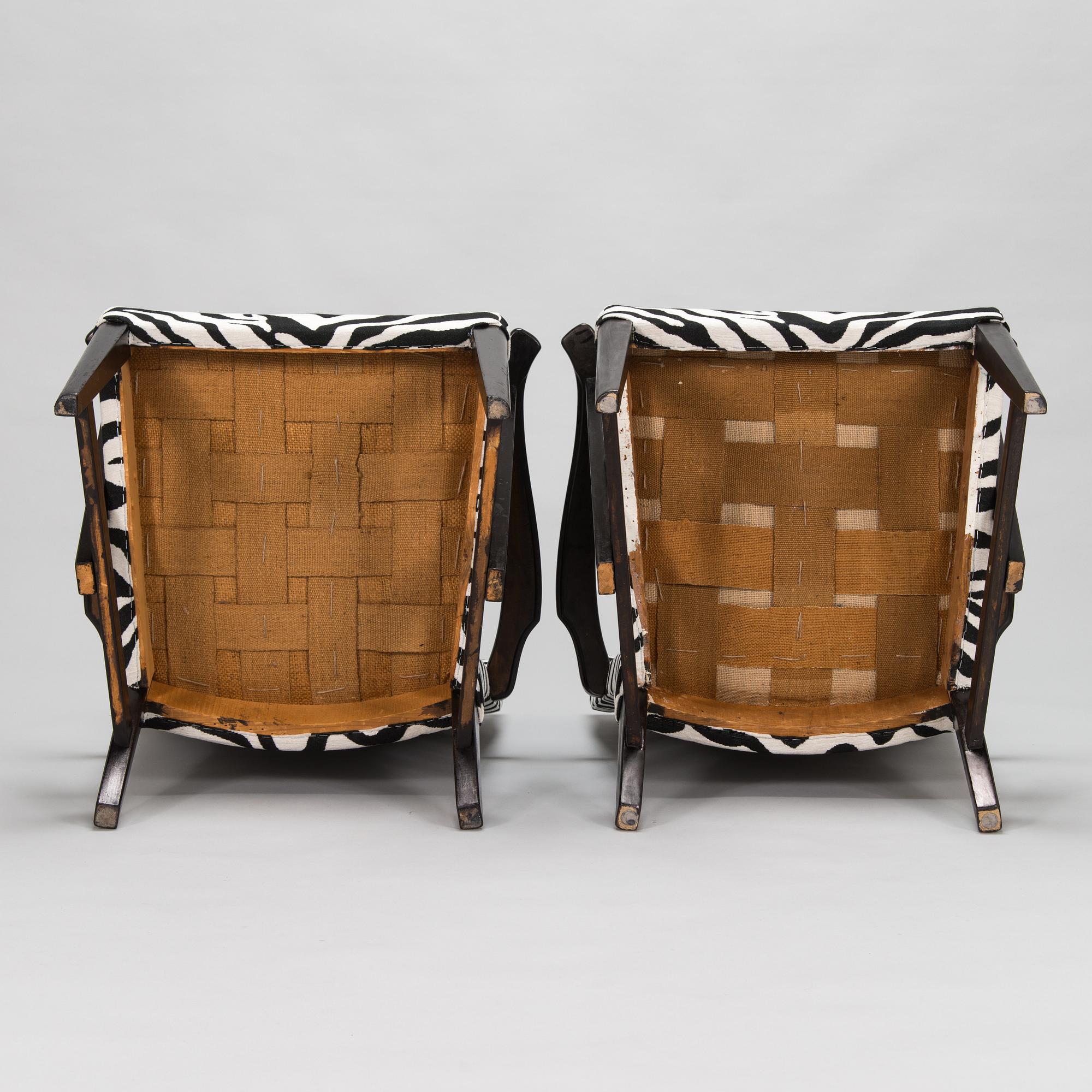 Carl Gustaf Hiort af Ornäs, a pair of mid-20th-century open armchairs 'Prince', Puunveisto Oy - Träsnideri Ab.