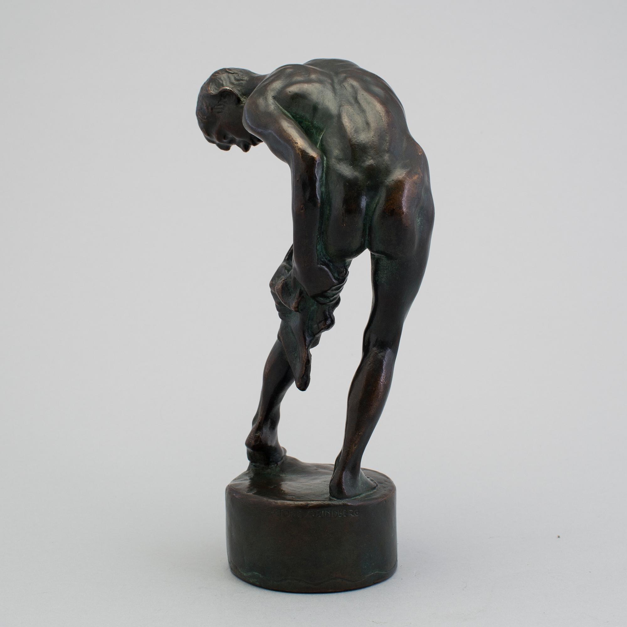 TORE STRINDBERG, bronze sculpture, signed. Height 25.5 cm.