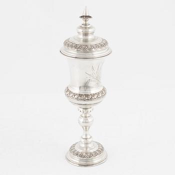 CG Hallberg, lockpokal, silver, Stockholm 1899.