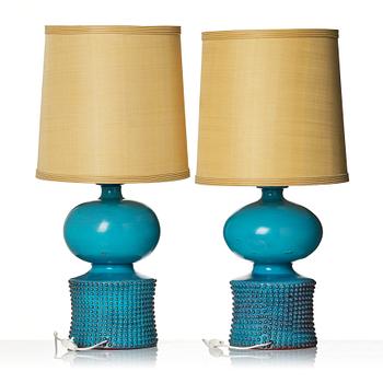 Stig Lindberg, bordslampor, ett par, Gustavsbergs studio 1966.