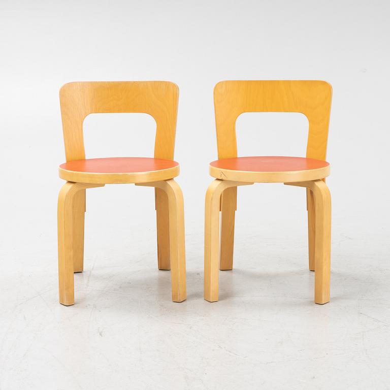 Alvar Aalto, a children's table with four chairs, model N65, Artek, Finland.