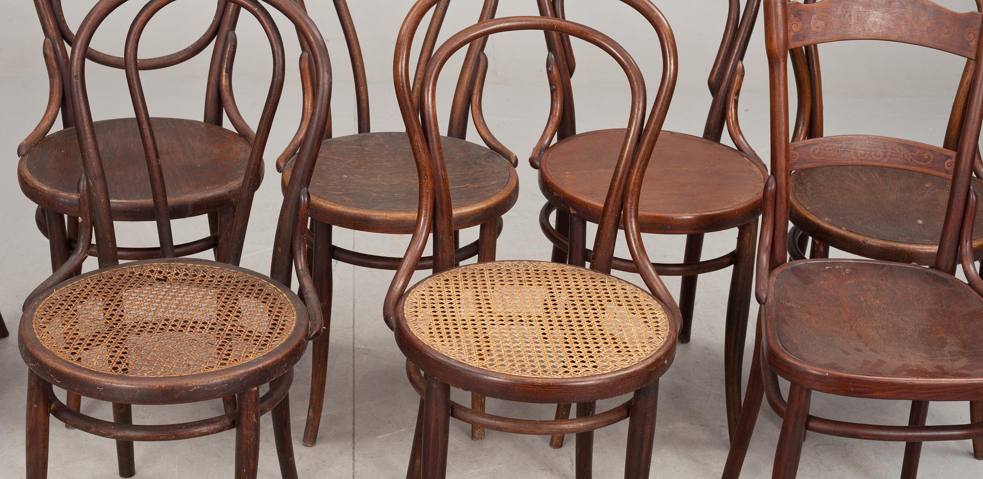 STOLAR, 8 st, bl a 4 Thonet, 2 Kohn. 1900-tal.