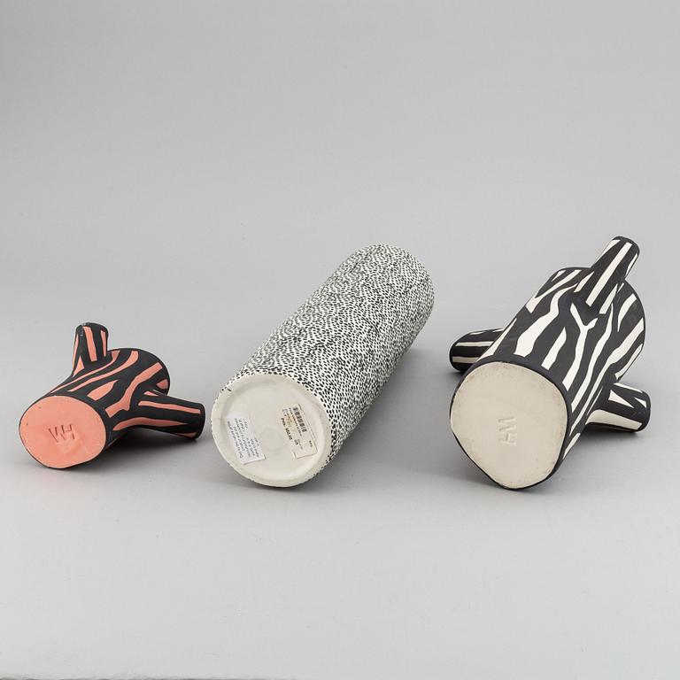 A set of three ceramic vases by Hay.