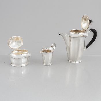 A Swedish silver coffee service, marks of Carl Fredrik Carlman, Stockholm 1945-1947.