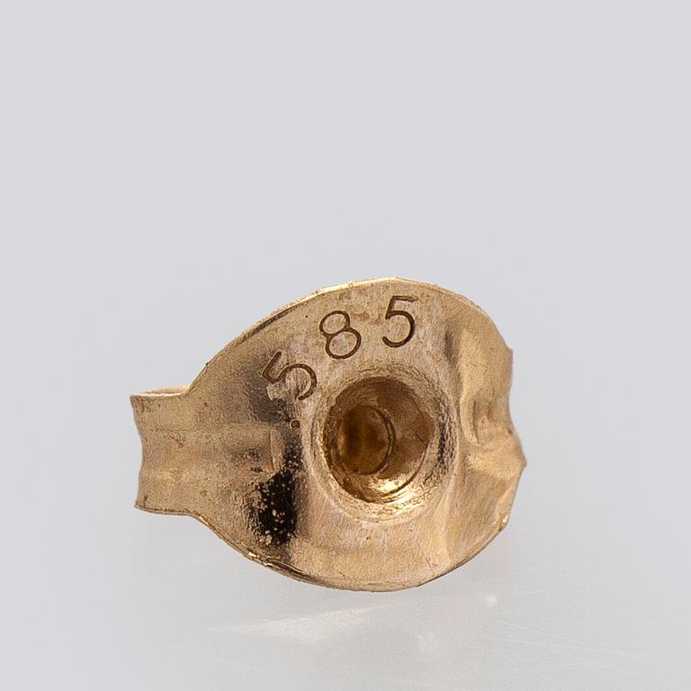 Örhängen, 14K guld med chrysocolla Eilat-stenar.