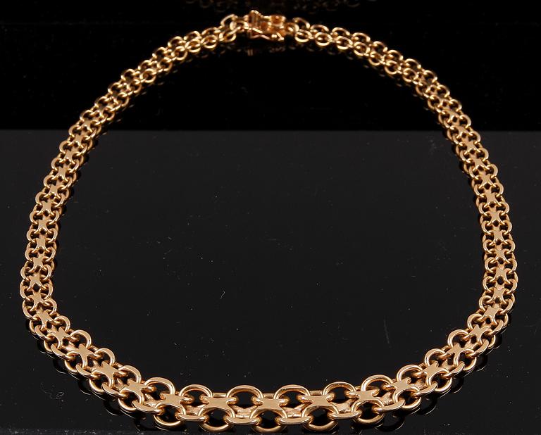 HALSBAND, 18 K guld, Ädelsmycken AB, Stockholm, 1975. Ca 40 g.