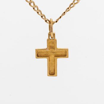 Björn Weckström, Hänge "Lilla korset", 14K guld, Lapponia 1979, samt kedja 14K guld.