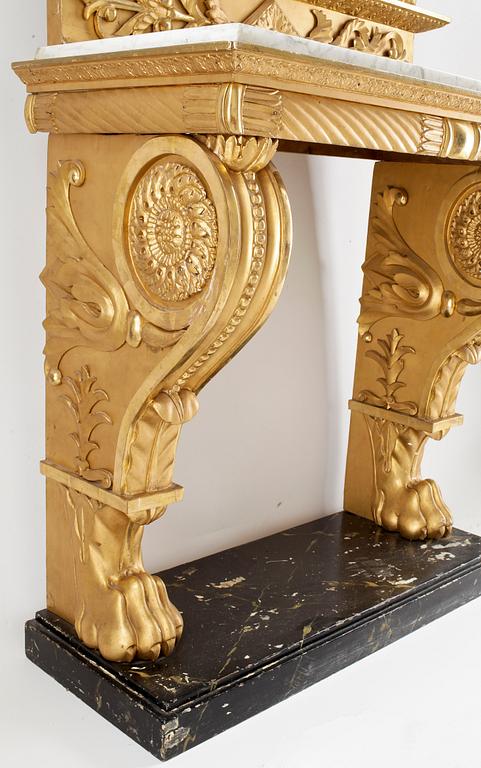 SPEGEL och KONSOLBORD, senempire, 1800-tal.