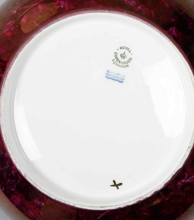 BÅLSKÅL SAMT FAT, porslin, Kunglig Dansk.