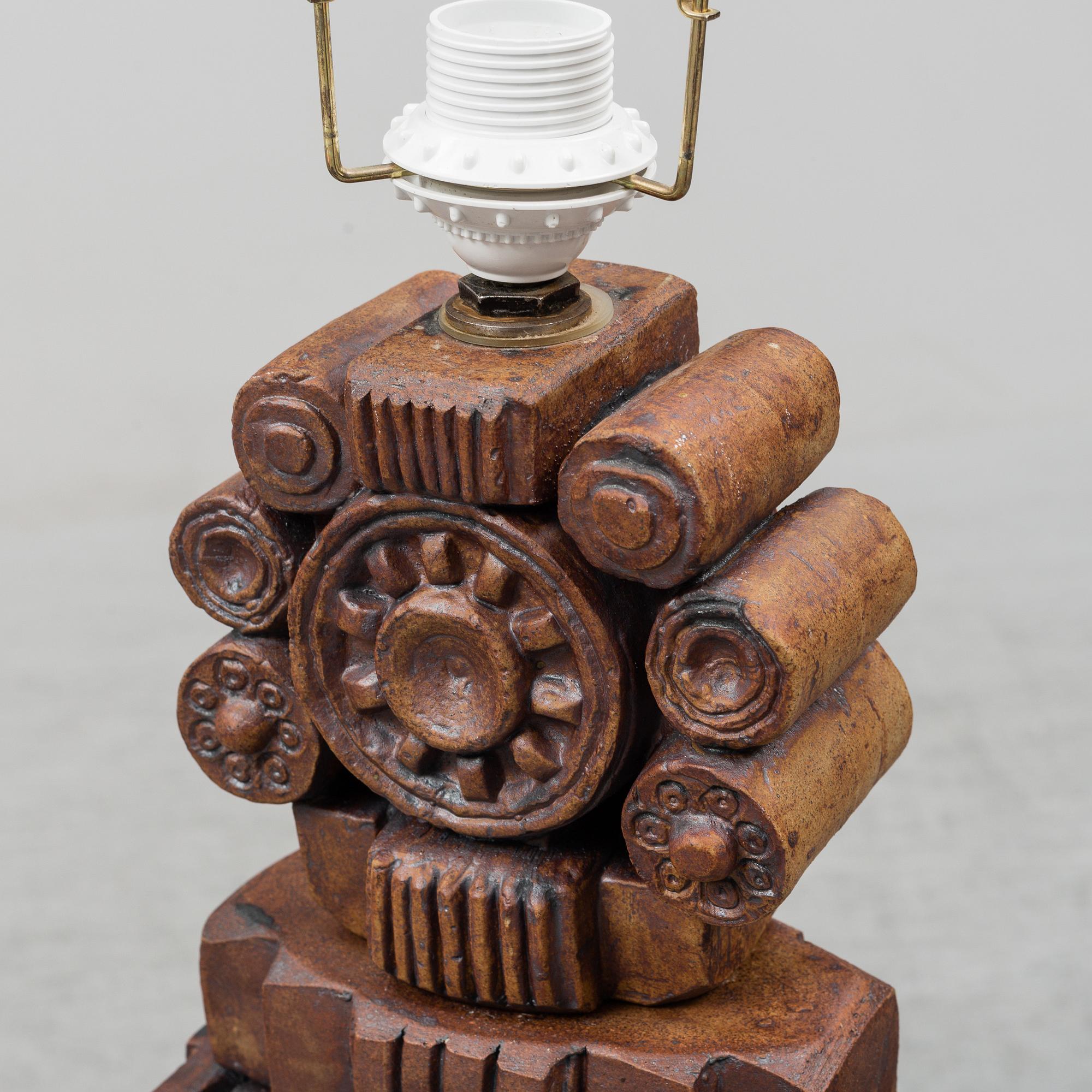 BERNARD ROOKE, a 'Totem' stoneware table/floor lamp, England, 1960's/70's.