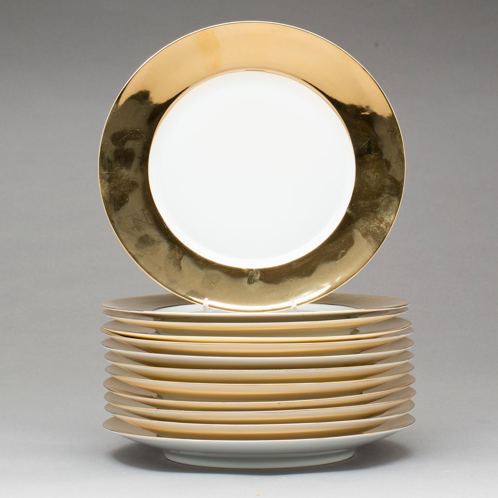 TALLRIKAR, 12 st (8+4), Porcelaine de Paris, porslin, 1900-talets andra hälft.
