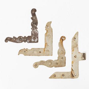 A set of four iron window mounts, Sweden, 18th / 19th century.