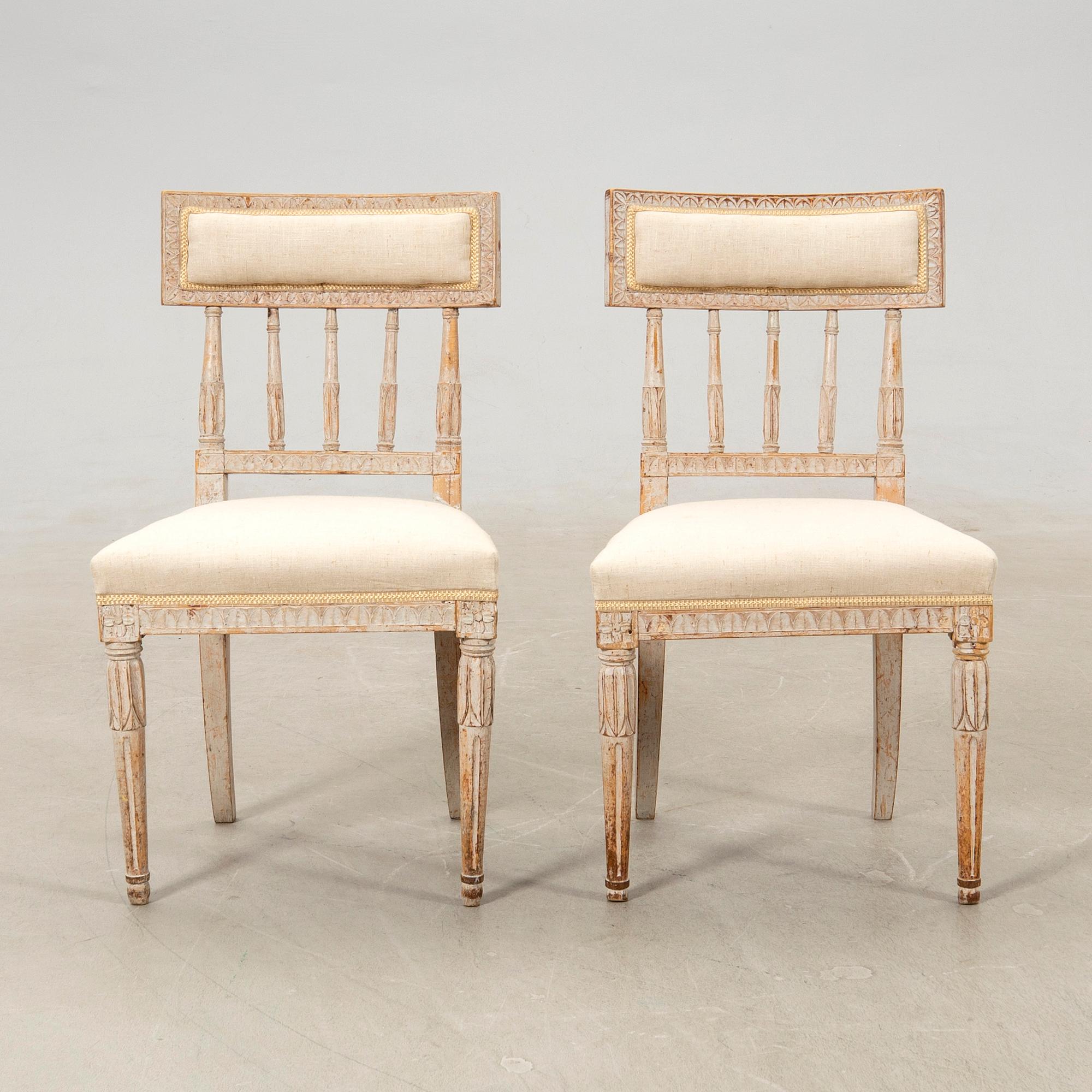 Chairs, a pair of Empire style, circa 1800.