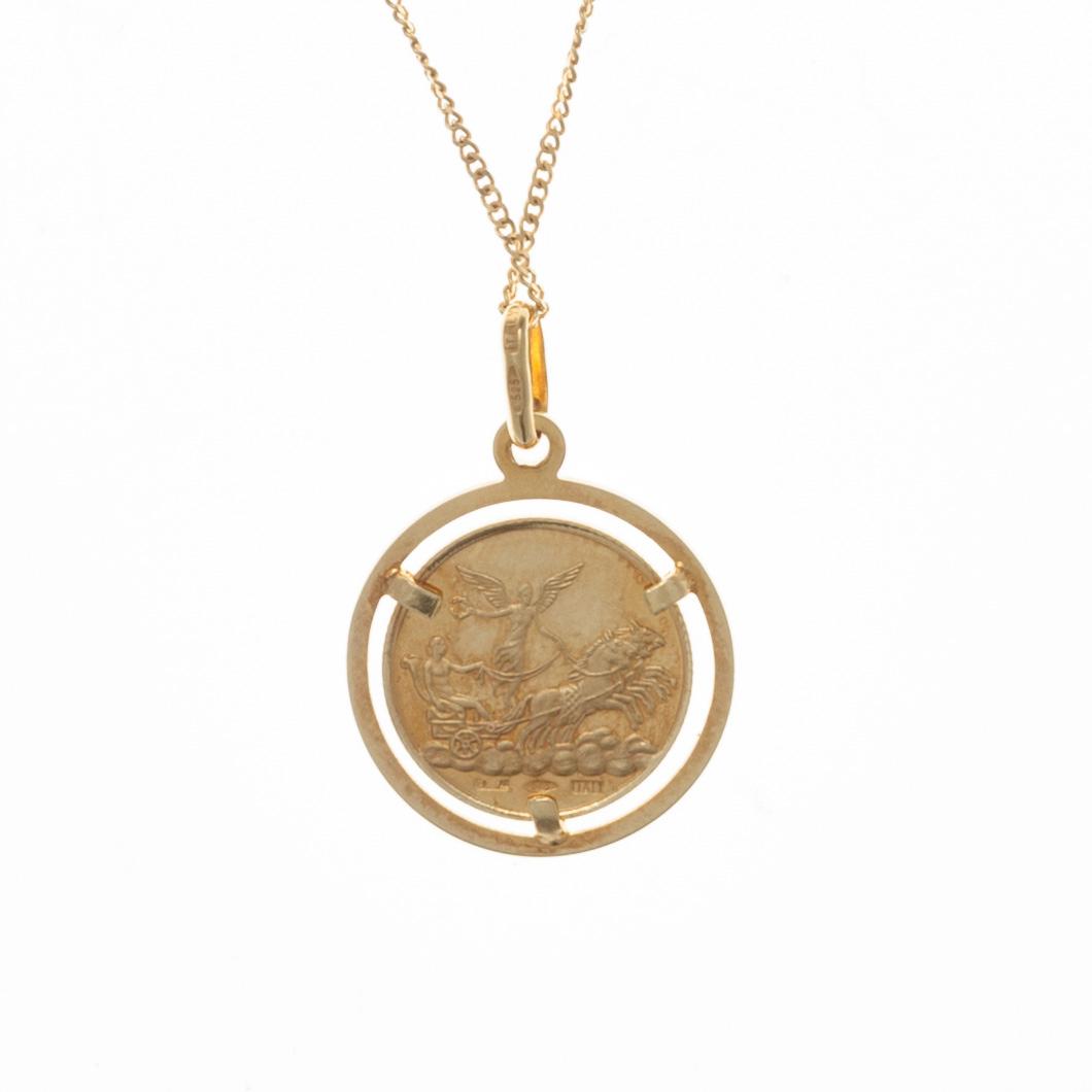HÄNGSMYCKE, 14K guld, Italien 1900-talets slut. Vikt 3,5 g.