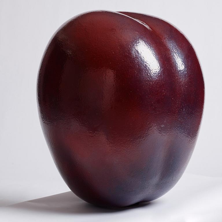 Hans Hedberg, a faience sculpture of a plum, Biot, France, early 1990s.