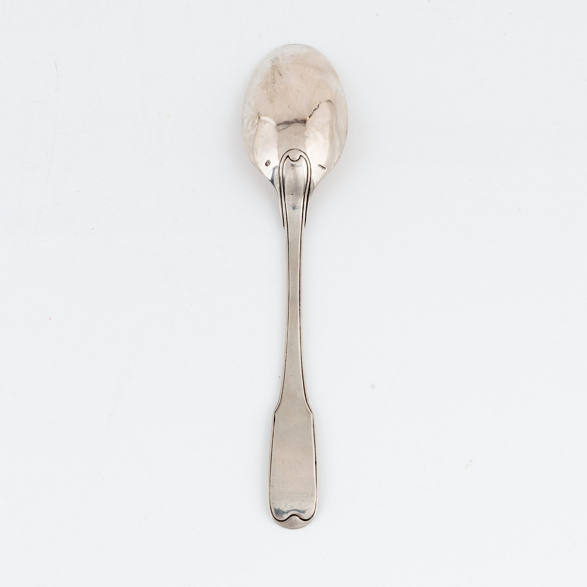 A Silver Serving Spoon, mark of CG Kunzel, Dresden circa 1800.