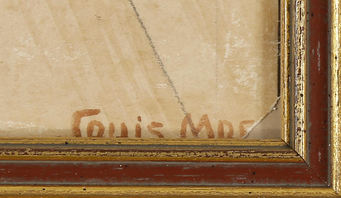 LOUIS MOE, akvarell, signerad.