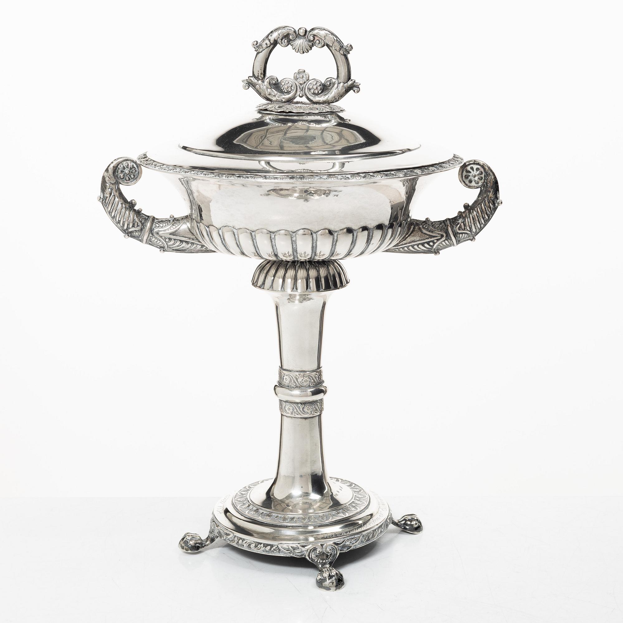 A Swedish silver Empire lided sugar bowl, mark of Carl Wilhelm Troselius, Stockholm 1834.