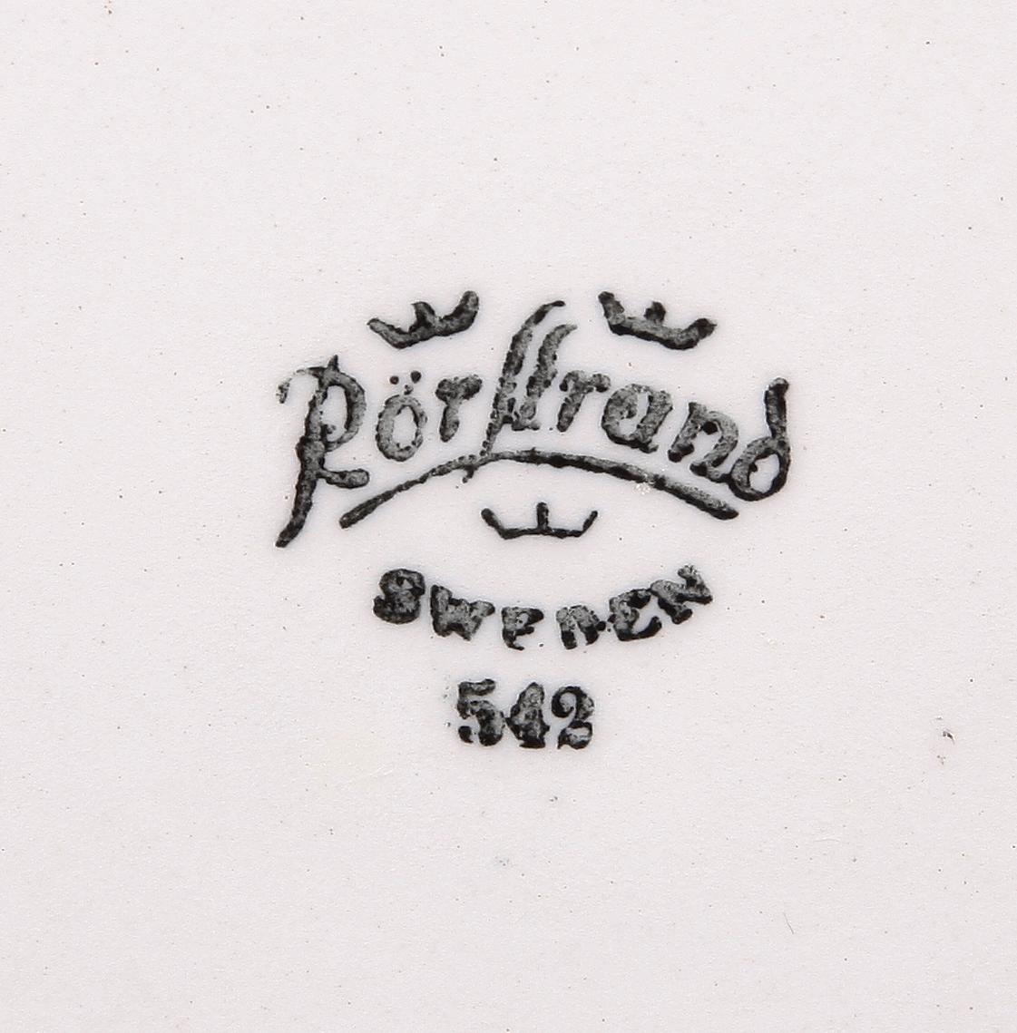 ASSIETTER SAMT MINIATYRFAT, 12 delar, bla "Blå Eld", Hertha Bengtsson. Rörstrand.