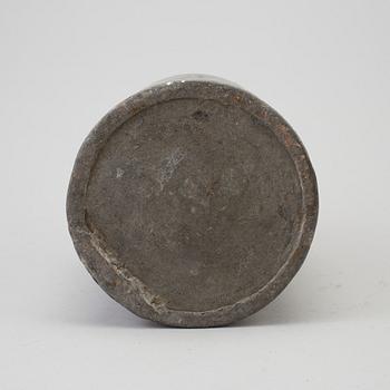 A Swedish pewter flask, 18th century.